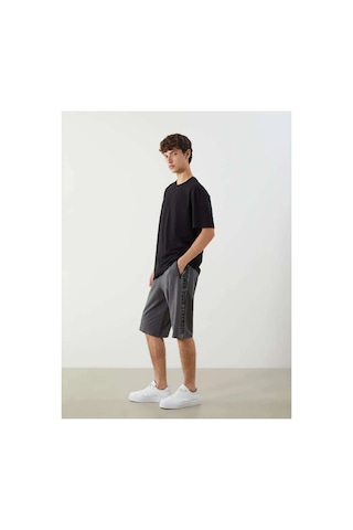 Lc Waikiki Xsıde Gri Standart Kalıp Baskılı Erkek Şort Dark Grey