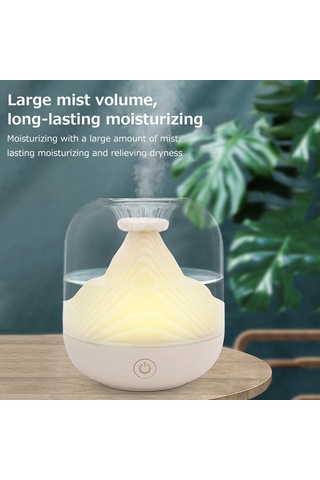 Tenfowee Beyaz Evcil Usb Şarjlı 700ml Hava Nemlendirici - Odalar İçin Stüdyo Tipi Ambiyans Lambalı Hava Temizleyici