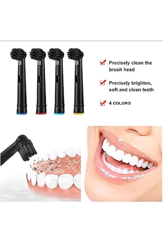 5D New White Oral B Uyumlu Charchoal Clean Yedek Başlık