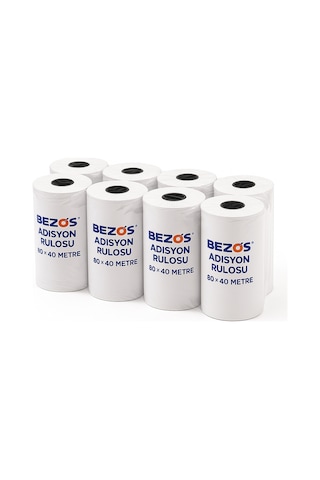 Bşkvirgo Bezos 80x40 Mm Adisyon Rulosu Termal Rulo 10'lu Paket Bsk2026