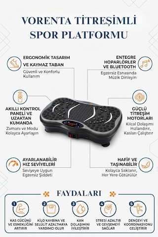 Fit Plus Yüksek Titreşimli 5 Programlı Spor Kondisyon Aleti Ve Egzersiz Aleti