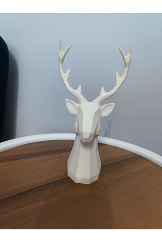 Geyik Figürlü Modern Dekoratif Hediyelik Biblo Kemik Beyazı 22cm Gizzstore Home