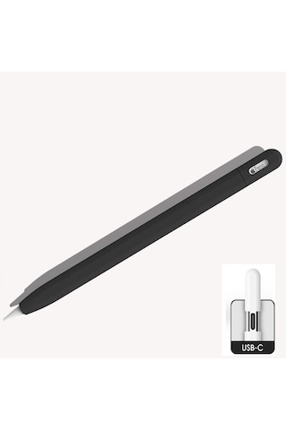 Apple Pencil Usb-c İçin Uyumlu Koruyucu Esnek Silikon Kılıf Kalem Değildir Siyah