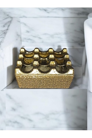 Zethome Kare Küllük Cafe Dore Altın Sarısı Krom Kafe Kül Tablası