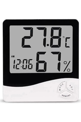 Dijital Oda Termometresi Sıcaklık Ve Nem Ölçer Masa Saati Alarm
