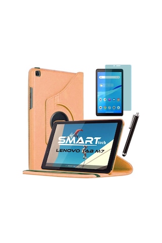 Lenovo Uyumlu Tab M7 7 İnç Standlı Tablet Kılıfı Ekran Koruyucu Kalem Set