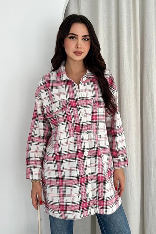 Uzun Oduncu Gömlek Pembe Pembe