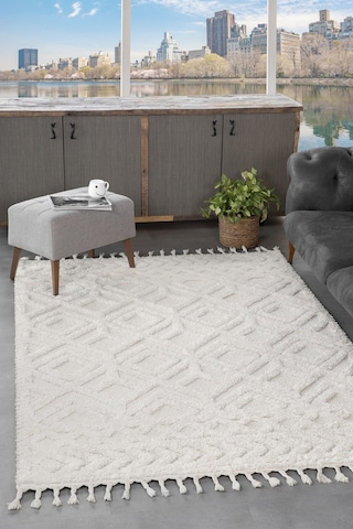 Mariesse Home Elit Bukleli Yumuşak Peluş Post Shaggy Çocuk Odası Oturma Odası Salon Mutfak Halısı 0c830a Krem