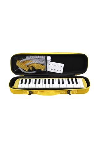 32 Tuşlu Özel Oval Çantalı Sarı Melodika Yedek Ağızlıklı