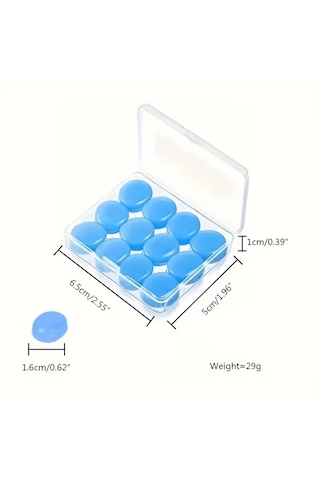 12 Adet Yeniden Kullanılabilir Silikon Kulak Tıkacı Yüzme & Uyku