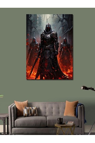 Kanvas Tablo Kara Şövalyeler 50cmx70cm