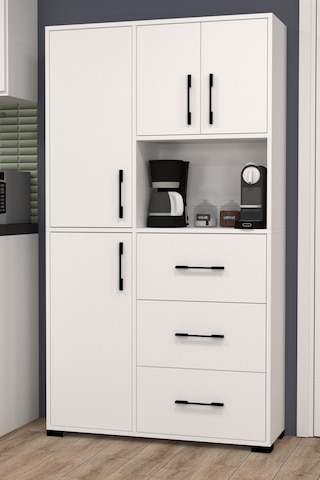 Berlin Çekmeceli Ve Kapaklı Çok Amaçlı Dolap Beyaz