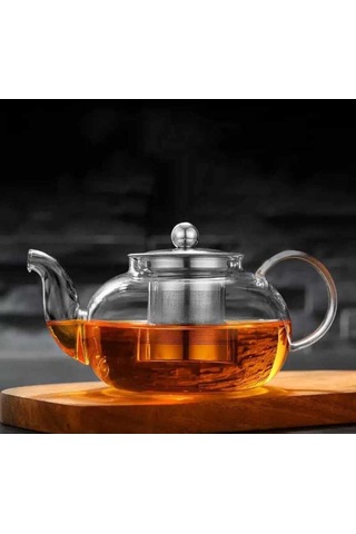 Epinox Cam Demlik Çelik Süzgeç 500 ML Şeffaf