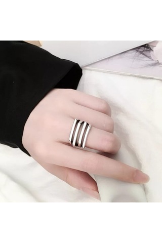925 Ayar Gümüş Çok Katmanlı Bohem Tarz Yüzük