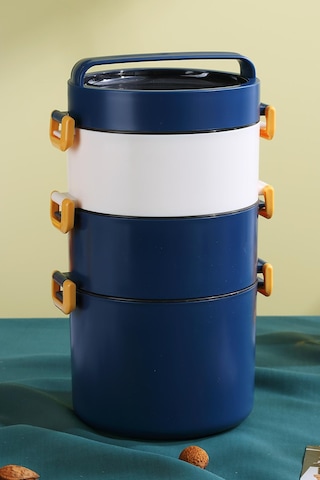 Vagonlife Lunch Box 3 Katlı Büyük Boy 1800 Ml Ofis-okul İçin Yeni Nesil Sefer Tası-fflbox3kat1800ml Lacivert
