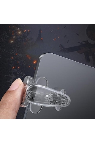 Baseus Ateş Düğmesi - Pubg - Tüm Oyun Ve Telefonlar İle Uyumlu Oyun Konsolu - Universal Oyun Adaptörü Şeffaf Acpbcj-02