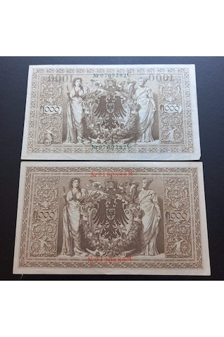 1919 Almanya 1000 Mark - Yeşil/kırmızı Mühür Takım Ççt Para - 3996366b2bfe5d8786