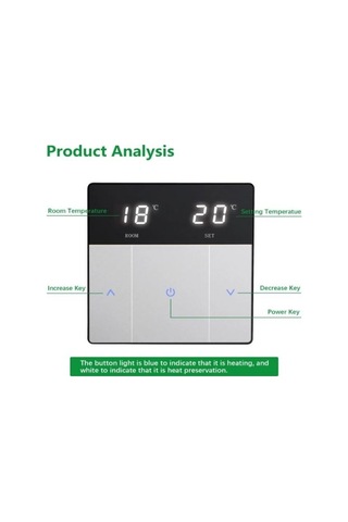 Wengart Wg-s808 Led Ekranlı, Dokunmatik Tuşlu, Elektrikli Yerden Isıtma Termostatı