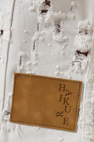 Haikure Jena Destroyed Denim Ceket, Bej Şık Ve Modern Sokak Stili Krem