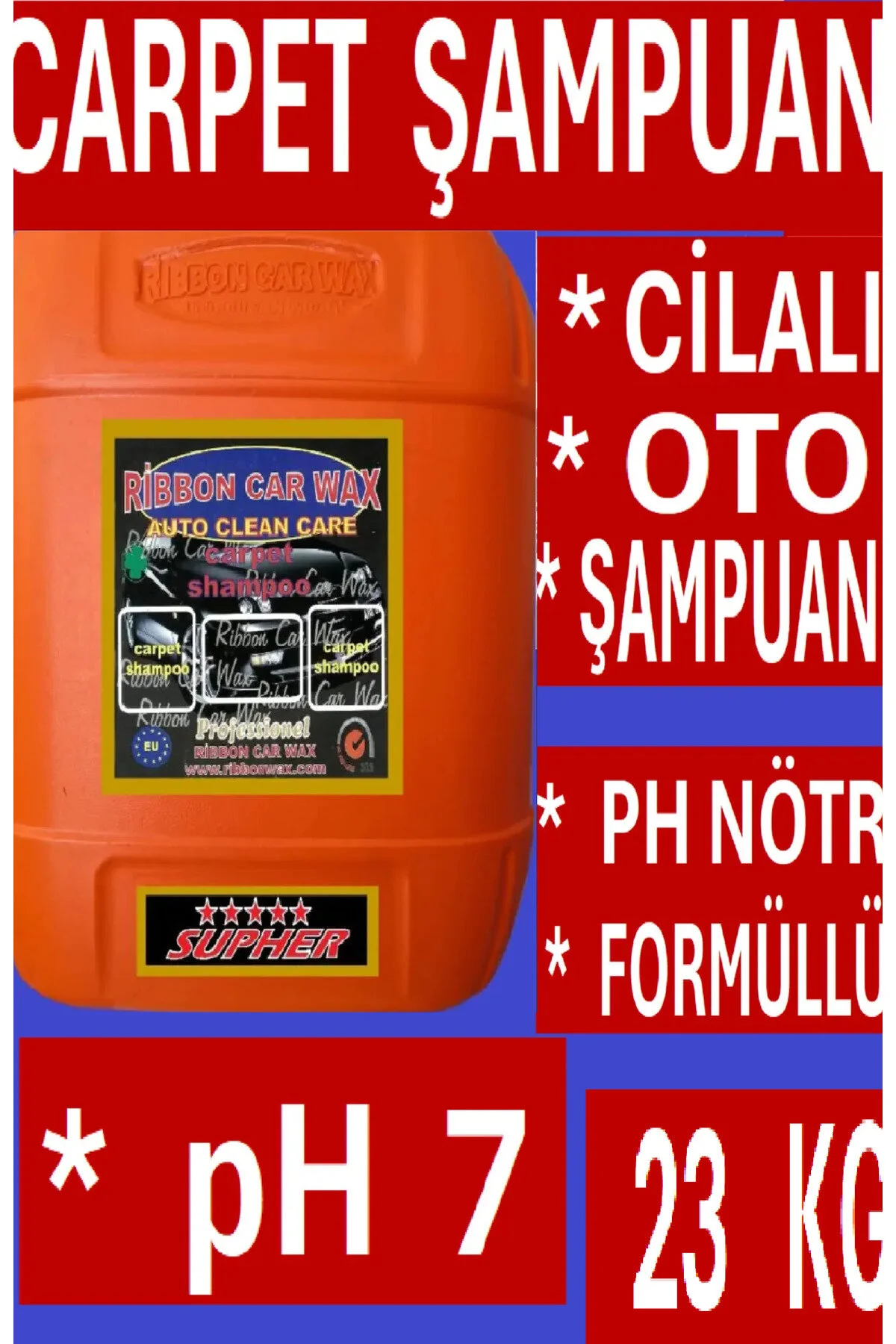 Carper Shampoo Ph Nötr Formüllü Cilalı Oto Yıkama Şampuanı 23 Kg