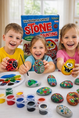 Stone Painting Taş Boyama Sanatı Renkli, Eğlenceli Ve Yaratıcı Hobi Seti