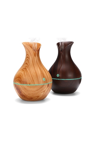 Humidifier Vazo Şekilli Ahşap Difüzör Ultrasonik Buhardanlık Oda Hava Nemlendirici