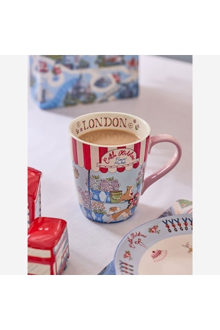 London Flower Mavi Stoneware Kupa 375 Ml