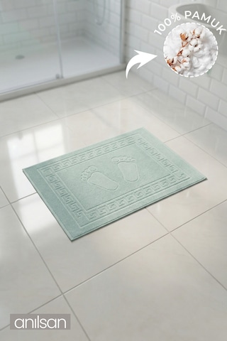 Mint Yeşili Greek Ayak Havlusu - 50x70 Cm, 245 Gr, %100 Pamuk, Spa Ve Otel Banyo Paspası, Günlük Kullanıma Uygun Mint Yeşili