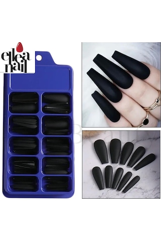 Ellea Nail Balerın Takma Tırnak 100'lü Mat Siyah
