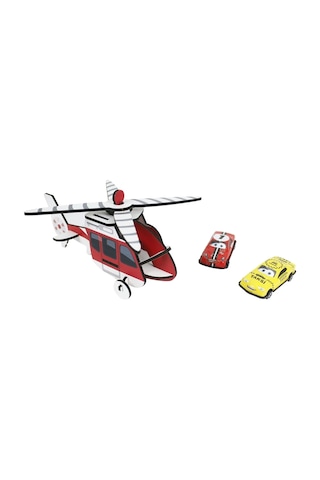 Ahşap Asansörlü Otopark - Üç Katlı Garaj Seti - Hotwheels Garaj Seti - Otopak Seti - Kaydıraklı Gara