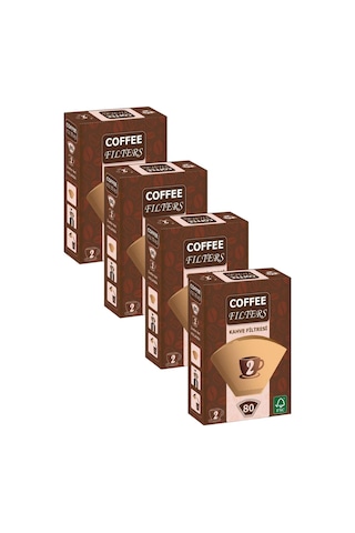 Caffeo Filters No2 80 Adet Kahve Filtre Kağıdı X 4 Adet Filtre Kağıdı