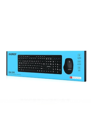 Go İthalat Kablosuz Multimedia Klavye - Mouse Seti Siyah Q Klavye Km-510 Optik