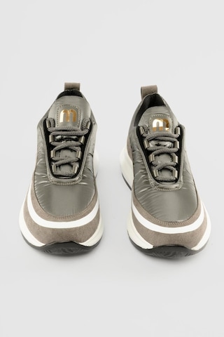 Mubiano Kadın Anorak Sneaker Süet Detaylı Kalın Tabanlı Bağcıklı Mito Gri Gri