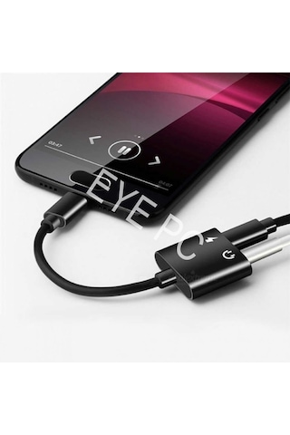 EYEPC Samsung Galaxy A50-Oppo Ren Uyumlu Type-C Kulaklık ve Şarj Dönüştürücü