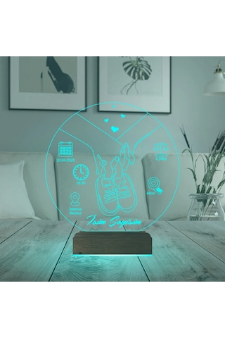 Luvivia Yeni Doğan Bebek Hediye Kişiye Özel 3d Lamba - Masa Gece Lambası V2 Şeffaf