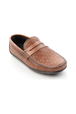 Taba Baskılı Hakiki Deri Erkek Loafer Ayakkabı E01697034003