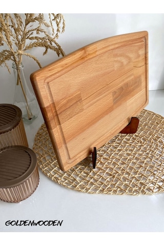 Doğal Ahşap Sunum Tabağı Dış Bükey Ahşap Sunumluk Kayın/gürgen Boy:40cm En:30cm