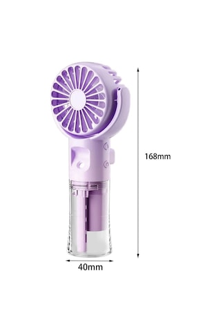 4 Kademeli Spreyli Şarjlı El Fanı Boyuna Asılabilir Usb Şarjlı Taşınabilir Mini Fan F4 4915