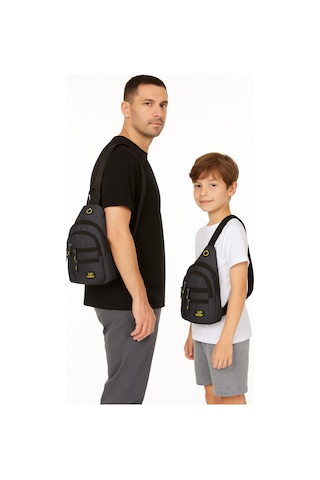 Newish Polo Erkek Çapraz Omuz Çantası Baba Oğul Kombinli New122 Sarı - Altın - Beyaz