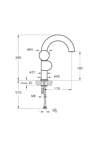 VitrA Liquid A4275539 Sol Kumandalı Lavabo Bataryası Parlak Siyah