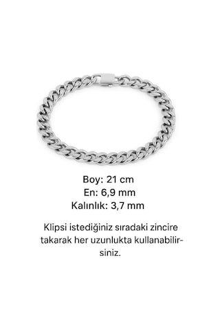 Dkj.12.10005 Gümüş Renk Erkek Çelik Bileklik
