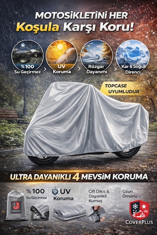 Kuba Newcity 125 Arka Çanta Uyumlu Motosiklet Brandası Gri Renk Kar Su Yağmur Geçirmez,motor Örtüsü,motor Çadırı,motorsiklet Brandası Coverplus Kalitesiyle