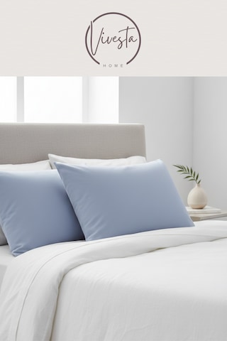 2 Li Kapaklı Yastık Kılıfı Seti 50 70 Cm Dayanıklı, Yumuşak Dokulu, Otel Kalitesi Buz Mavisi