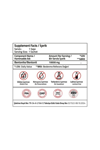 Bentonite 10000 Mg 30 Sachets