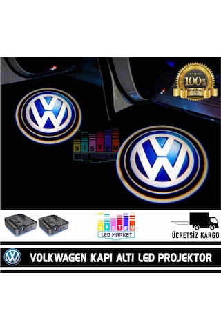 Volkswagen Araçlar İçin Pilli Yapıştırmalı Kapı Altı Led Logo N11.10636