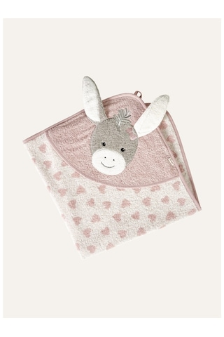 Sterntaler Emmi Girl Kapüşonlu Bebek Havlusu 80x80 Cm Pamuk 3d Aplikasyon Pembe