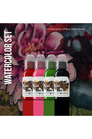 Watercolor Mini Set 4'lü Set - World Famous Ink Dövme Boyası - 1oz/30ml