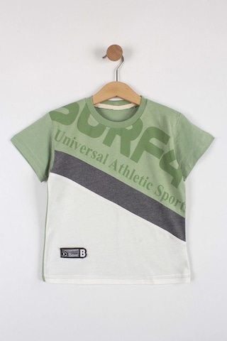 Erkek Çocuk Atletik Baskılı Şortlu Takım-6290-Yeşil