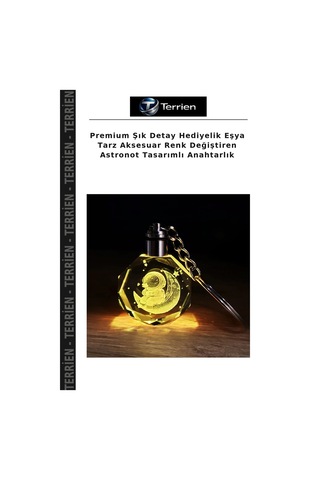 Premium Şık Detay Hediyelik Eşya Tarz Aksesuar Renk Değiştiren Astronot Tasarımlı Anahtarlık