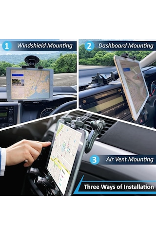 7-14 İnç Tablet İçin Araç Kontrol Paneli Tablet Tutacağı 360 Dönd